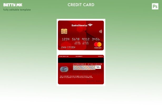 модерен стил на USA Bank of America банкарска мастеркард црвен шаблон